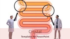  Presentation with illness - Presentation consisting of doctors-treating-intestines-illness-medical background and a coral colored foreground