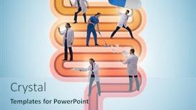  Presentation with illness - Presentation featuring doctors-treating-intestines-illness-medical background and a sky blue colored foreground