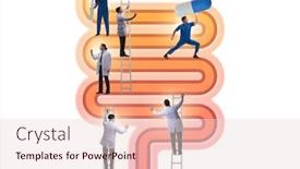  Presentation with illness - PPT theme consisting of doctors-treating-intestines-illness-medical background and a lemonade colored foreground