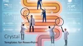  Presentation with illness - Colorful slide set enhanced with doctors-treating-intestines-illness-medical backdrop and a light blue colored foreground