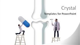  Presentation with joint - Colorful PPT layouts enhanced with doctors-treating-the-bone-joint backdrop and a white colored foreground