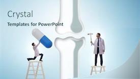  Presentation with joint - Presentation design enhanced with doctors-treating-the-bone-joint background and a sky blue colored foreground