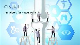  Presentation with joint - Cool new slide set with doctors-treating-the-bone-joint backdrop and a cool aqua colored foreground