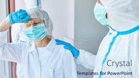  Presentation with burnout - Beautiful theme featuring doctors-with-stress-and-burnout backdrop and a sky blue colored foreground