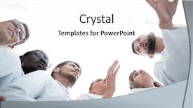  Presentation with laboratory - Slides enhanced with doctors working in the hospital background and a  colored foreground