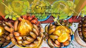  Presentation with green bananas hanging on banana - Slide set enhanced with doctrine - baskets of green bananas background and a gold colored foreground