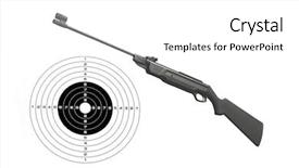  Presentation with gun - Audience pleasing theme consisting of doctrine - gun and a target backdrop and a white colored foreground