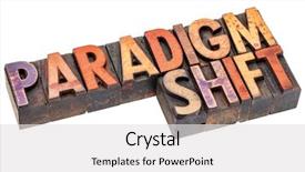  Presentation with color blocks - PPT theme with doctrine - paradigm shift word abstract background and a light gray colored foreground