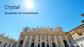  Presentation with vatican - Theme enhanced with old doctrine - st peter's cathedral vatican wide background and a light blue colored foreground