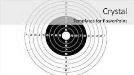  Presentation with target - Presentation theme enhanced with doctrine - target under the white background background and a light gray colored foreground