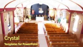  Presentation with god - Amazing slide deck having doctrine god - church overview backdrop and a tawny brown colored foreground