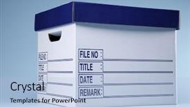  Presentation with blue header weather vane - Presentation having document box on the blue background and a  colored foreground