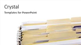  Presentation with paperwork - Presentation theme having document filing - rows of file forler filled background and a white colored foreground