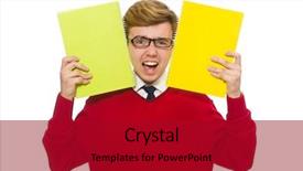  Presentation with paper - Colorful presentation theme enhanced with document google - student with paper isolated backdrop and a crimson colored foreground