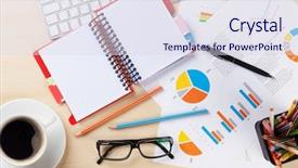  Presentation with flower office desk table - Slides enhanced with document management - office desk workplace with pc background and a  colored foreground