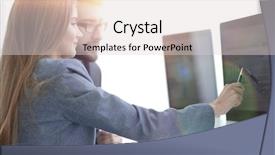  Presentation with information security program - Amazing theme having document management software - colleagues discussing information backdrop and a  colored foreground