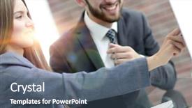  Presentation with accounting information system - Presentation having document management software - colleagues discussing information background and a  colored foreground