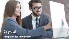  Presentation with information - Theme consisting of document management software - colleagues discussing information background and a  colored foreground