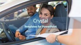  Presentation with retail - Cool new PPT layouts with document retail - car sale backdrop and a ocean colored foreground