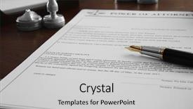  Presentation with public document - Audience pleasing PPT theme consisting of document stamp and ink pad backdrop and a  colored foreground