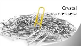  Presentation with notebook paper wiht clip - Slide deck consisting of document unique - individuality concept paper clips close background and a white colored foreground