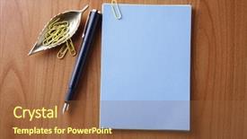  Presentation with stack - Cool new slides with document unique - stack of paper backdrop and a tawny brown colored foreground