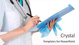  Presentation with writing pen - PPT theme having documentation ambulance - hand of doctor with pen background and a  colored foreground