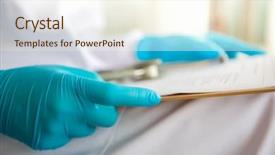  Presentation with capsules pills pill doctor prescription - Slide deck consisting of documentation ambulance - hand of doctor with prescription background and a  colored foreground