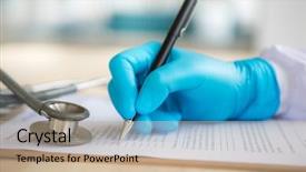  Presentation with capsules pills pill doctor prescription - Colorful slides enhanced with documentation ambulance - hand of doctor writing backdrop and a  colored foreground