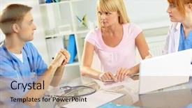  Presentation with consulting - Audience pleasing presentation consisting of documentation ambulance - portrait of confident practitioners consulting backdrop and a coral colored foreground