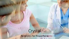  Presentation with confident - Slide set with documentation ambulance - portrait of confident practitioners discussing background and a  colored foreground