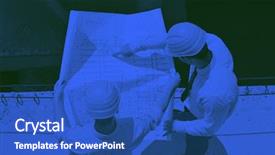  Presentation with team group - PPT theme enhanced with documents and business workflow duo background and a teal colored foreground