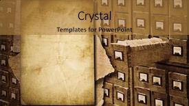  Presentation with archive - Beautiful PPT layouts featuring documents heap over archive cabinet backdrop and a gold colored foreground