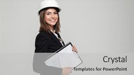  Presentation with hat - Slide deck with documents isolated over white background background and a light gray colored foreground