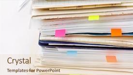  Presentation with destruction documents - Amazing theme having documents on the table backdrop and a lemonade colored foreground