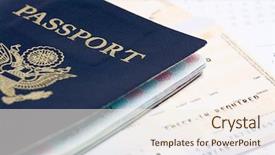  Presentation with passport travel - PPT theme enhanced with documents passport and airline ticket background and a cream colored foreground