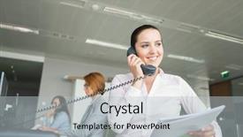  Presentation with pharmacy documents - Audience pleasing slide deck consisting of documents while using landline phone backdrop and a light gray colored foreground