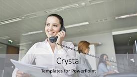  Presentation with holding hands old young - Colorful presentation enhanced with documents while using landline phone backdrop and a  colored foreground