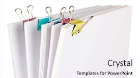  Presentation with binder - Beautiful presentation theme featuring documents with binder clips close backdrop and a white colored foreground