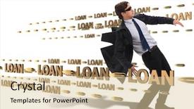  Presentation with borrowing - Cool new presentation theme with dodge - business concept of debt backdrop and a lemonade colored foreground