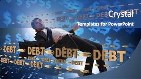  Presentation with borrowing - Theme featuring dodge - business concept of debt background and a ocean colored foreground