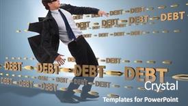  Presentation with borrowing - Audience pleasing presentation theme consisting of dodge - business concept of debt backdrop and a ocean colored foreground