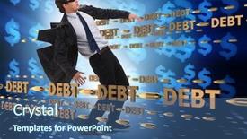  Presentation with borrowing - PPT theme consisting of dodge - business concept of debt background and a ocean colored foreground