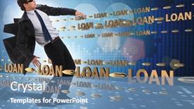  Presentation with borrowing - Slides with dodge - business concept of debt background and a teal colored foreground