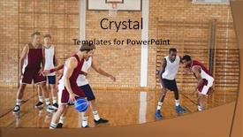  Presentation with basketball court - Theme enhanced with dodge - determined basketball players playing background and a coral colored foreground
