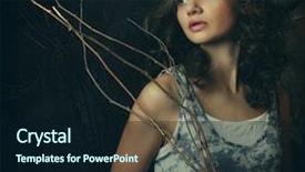  Presentation with drama - Colorful PPT theme enhanced with dodge - fashion curly model sitting backdrop and a wine colored foreground