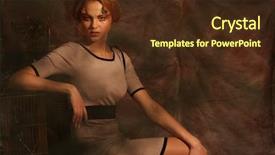  Presentation with fashion - Presentation theme with dodge - young fashion model sitting background and a tawny brown colored foreground