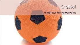 Presentation with play - PPT theme enhanced with dodgeball - orange play ball isolated background and a coral colored foreground