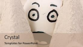  Presentation with egg - Amazing presentation design having dodgers - white egg with funny face backdrop and a  colored foreground