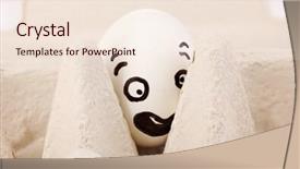  Presentation with robot face - Audience pleasing PPT theme consisting of dodgers - white egg with funny face backdrop and a  colored foreground